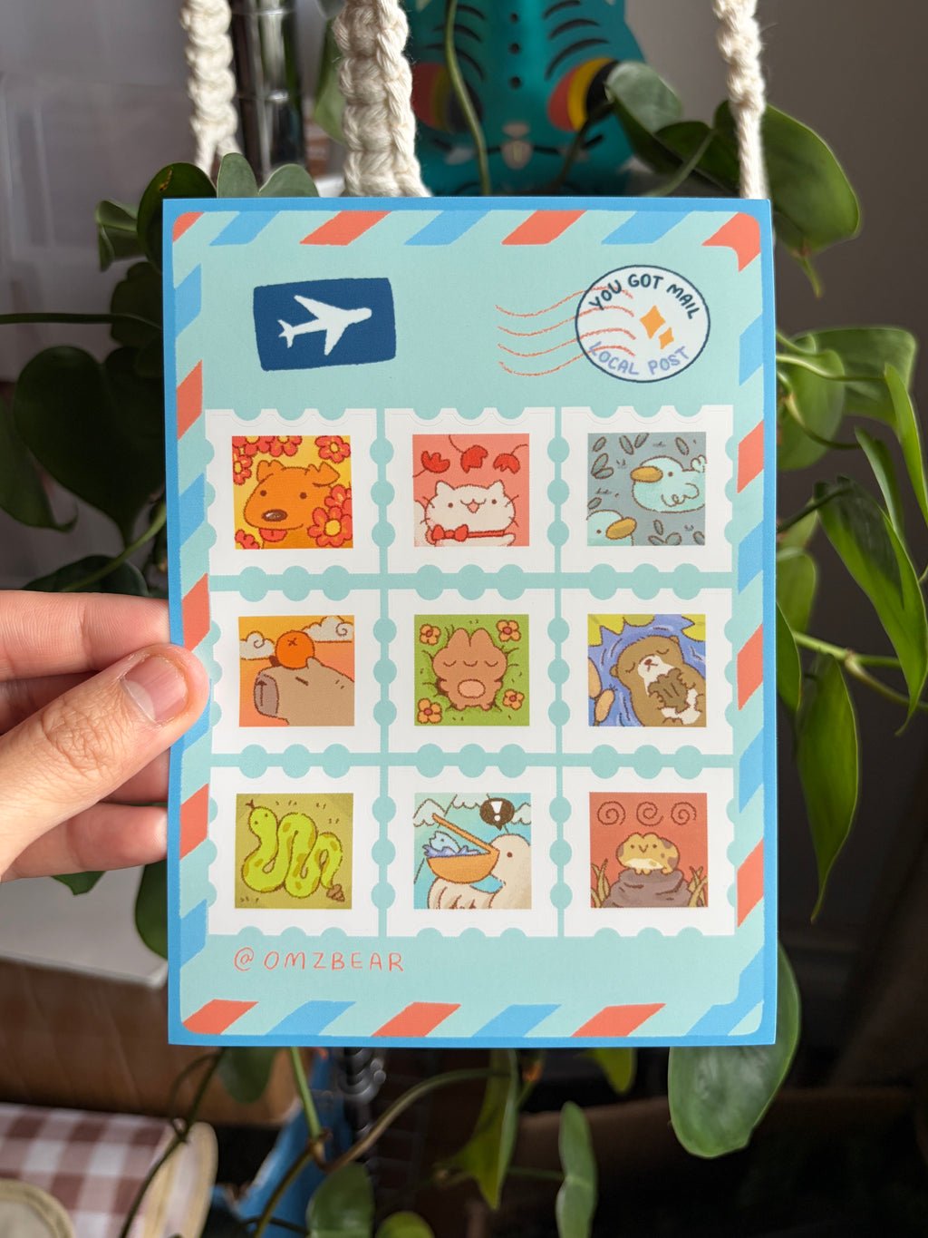 Animal Stamp Sticker Sheet