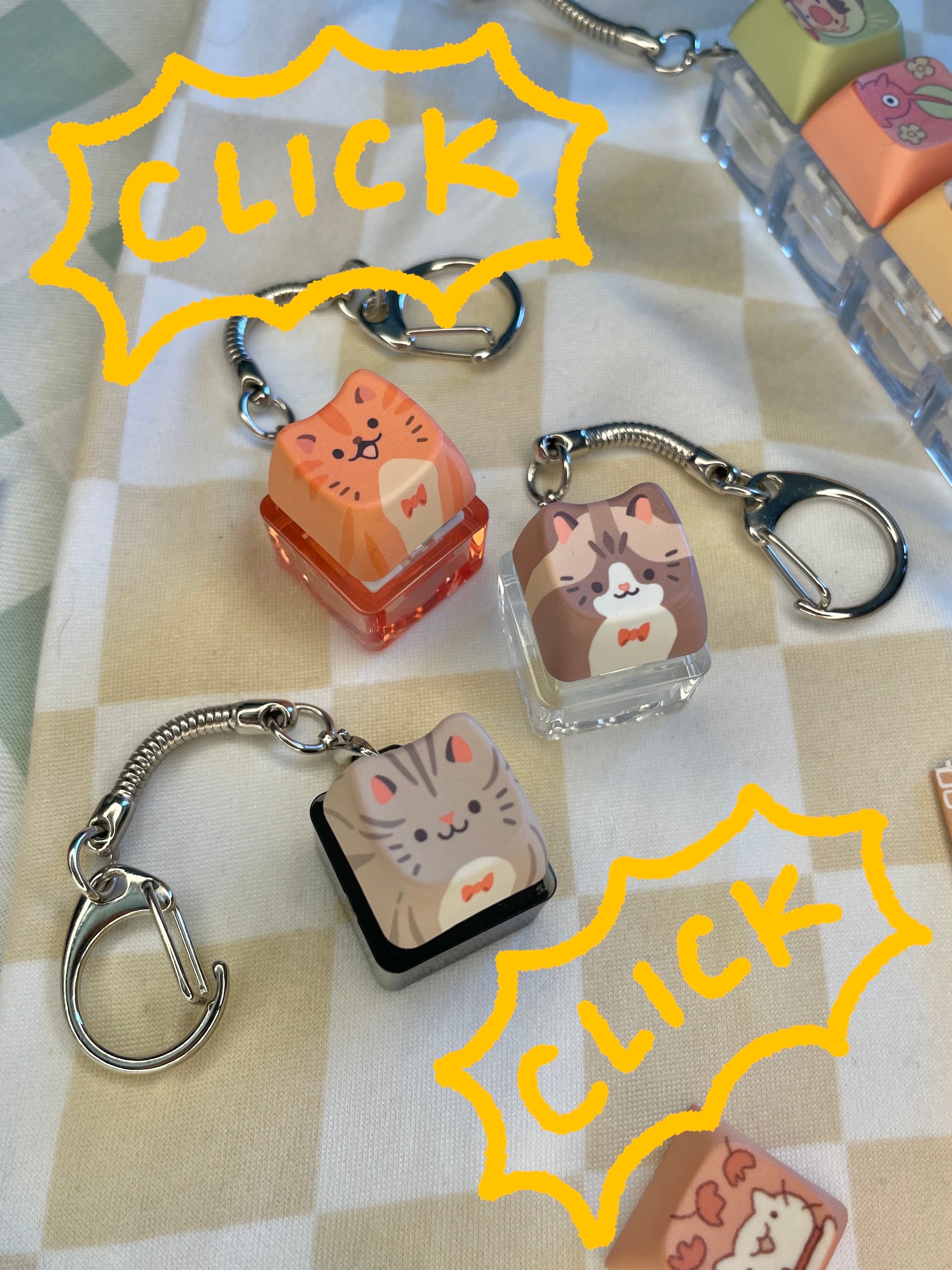 Cat Single Clicky Keychain