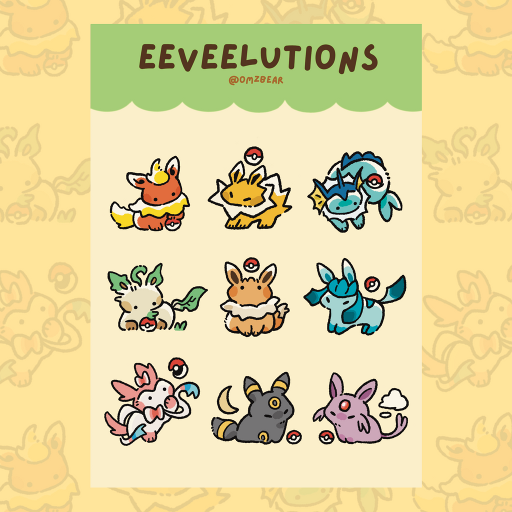 Eeveelution Sticker Sheet
