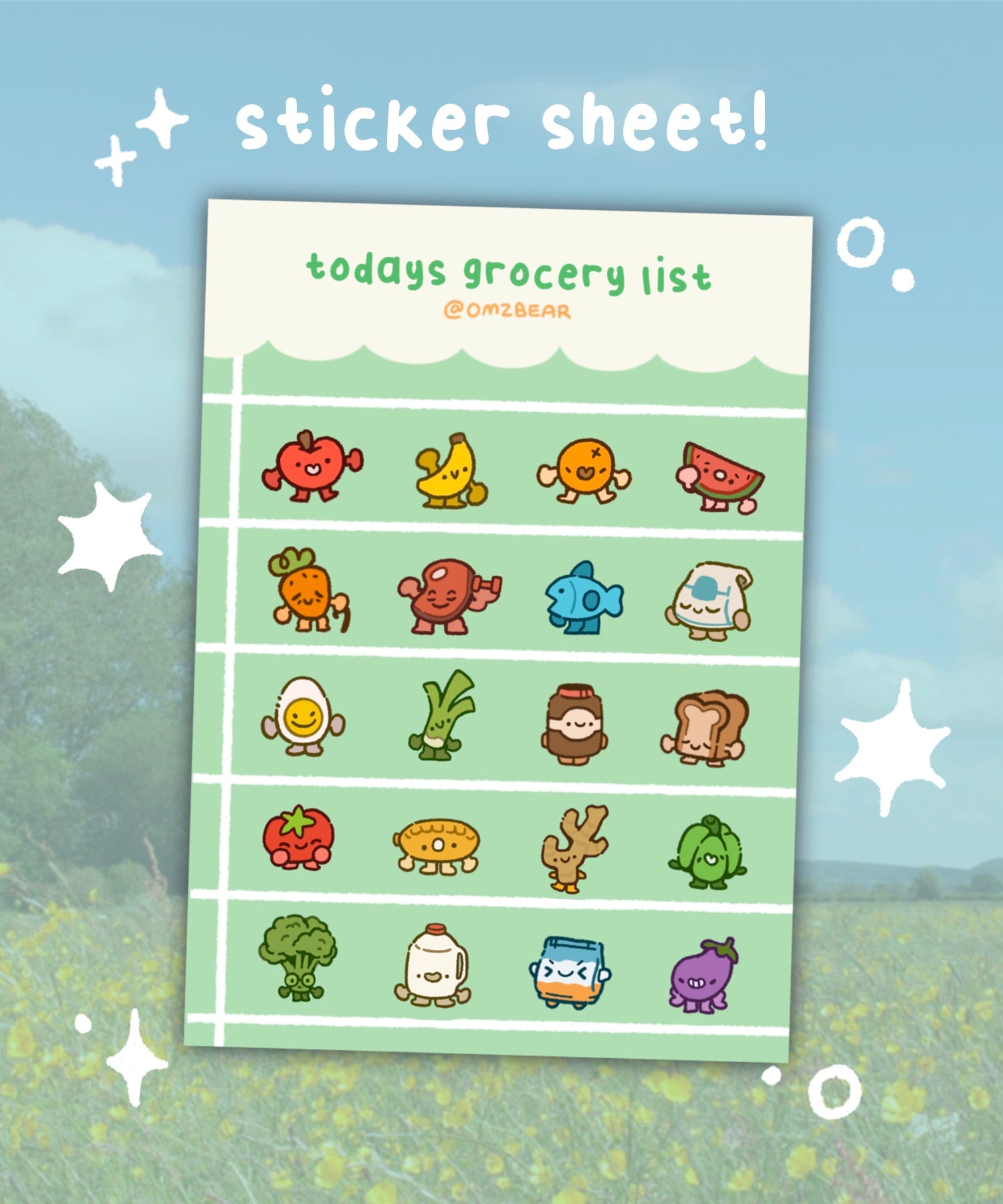 Grocery Sticker Sheet